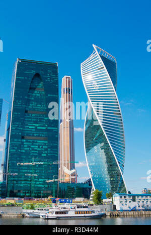 Tour de l'évolution, la construction d'un Empire et le mercure City Tower, CBIM, Centre d'affaires international de Moscou, Moscou Ville, Moscou, Russie Banque D'Images