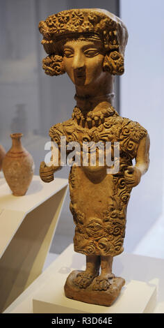 Dame d'Ibiza. 4ème-3ème siècle avant JC. Terre cuite. Identifiés avec la Déesse punique Tanit. À partir de la nécropole de Puig des Molins (Ibiza, Îles Baléares). Musée Archéologique National. Madrid. L'Espagne. Banque D'Images