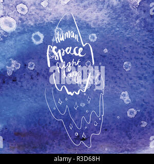 Carte de vœux de la journée en matière de vol spatial. abstract background Banque D'Images