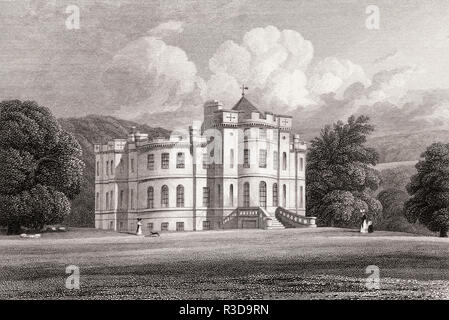 Airthrey château, aujourd'hui partie de l'Université de Stirling, 19e siècle, de l'Athènes moderne par Th. H. Shepherd Banque D'Images