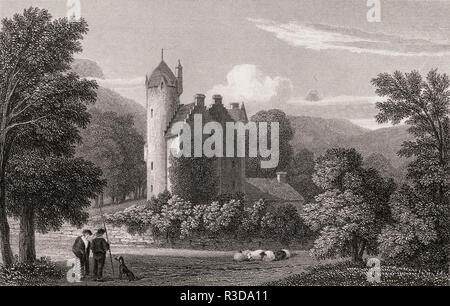 Château de Grandtully, Grandtully, Perthshire, 19e siècle, de l'Athènes moderne par Th. H. Shepherd Banque D'Images