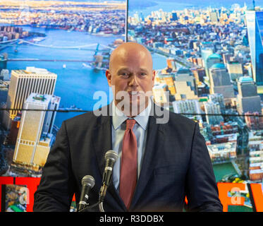 New York, États-Unis. 21 Nov, 2018. Procureur général intérimaire Matthew Whitaker prononce une allocution à la Joint Terrorism Task Force à New York bureau de terrain du FBI. Crédit : Lev Radin/Pacific Press/Alamy Live News Banque D'Images