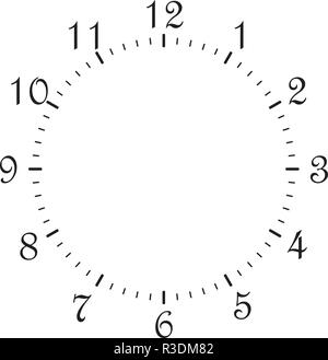 Cadran d'horloge rectangle noir signe avec angles arrondis de gros chiffres sur fond transparent Illustration de Vecteur