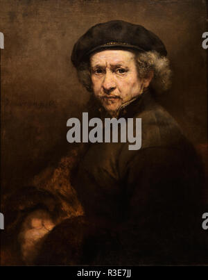 Autoportrait de Rembrandt, huile sur toile 1659 Banque D'Images