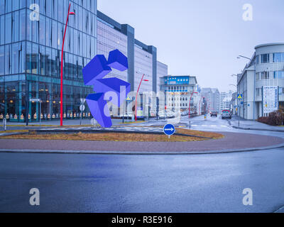 REYKJAVIK, ISLANDE-Octobre 24, 2018 : Obtusa abstraction sculpture publique par Rafael Barrios Banque D'Images