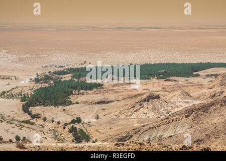 Oasis de montagne chebika à la frontière du sahara,Tunisie,Afrique Banque D'Images