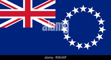 Grande télévision officielle drapeau de l'horizontale des Îles Cook Banque D'Images