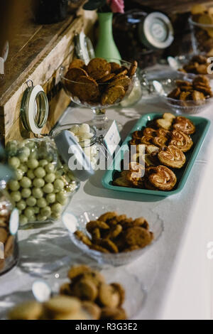 Dans les déserts de mariage candy bar Banque D'Images