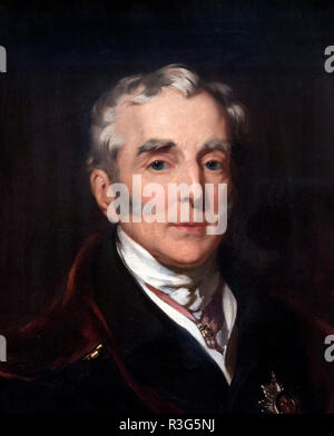 Duc de Wellington, portrait par John Lucas, huile sur toile, 1839. Détail d'une grande peinture, R3G5NA Banque D'Images