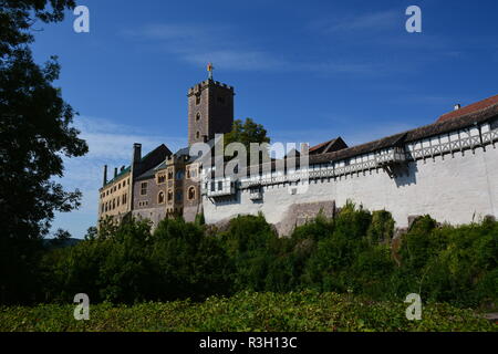 Eisenach, Allemagne - Vue sur château de WARTBURG près de la ville historique d'Eisenach, région Thuringe, Allemagne - refuge de Martin Luther en 1521 et 1522 Banque D'Images