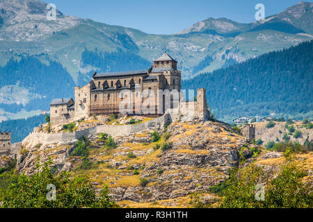 Basilique de Valère et le château de tourbillon, Sion, Suisse Banque D'Images