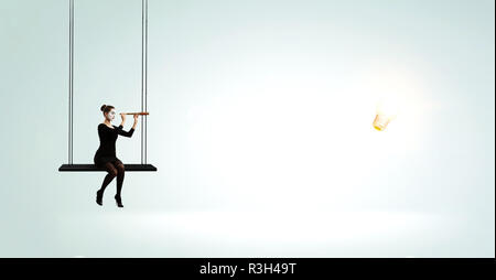 Jeune femme mime. Technique mixte Banque D'Images