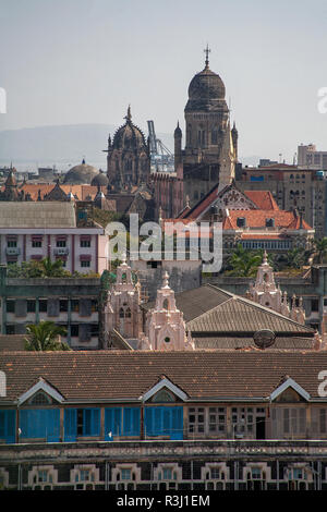 08-Feb-2008 Chatrapati Shivaji Maharaj-terminus Gare et bâtiment de l'école Xavier BMC Mumbai Maharashtra INDE Banque D'Images