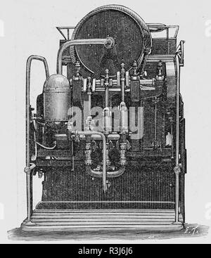 Matériel électrique des Pompiers de Paris, pompe électrique, hebdomadaire français journal l'illustration, 25 juillet 1900 Banque D'Images