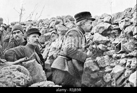 Marchand général de l'inspection des tranchées, Champagne, France, 1915 Banque D'Images