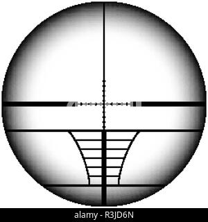 Fusil de Sniper portée croix.AR militaire visant la vue du collimateur Illustration de Vecteur