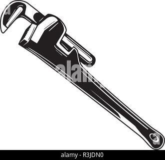 Outils de charpentier et de l'équipement clé en tube Illustration de Vecteur