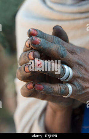 Pèlerin priant, du Tigré, en Ethiopie Banque D'Images