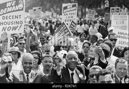 Marche sur Washington pour l'EMPLOI ET LA LIBERTÉ 28 Août 1963 Banque D'Images