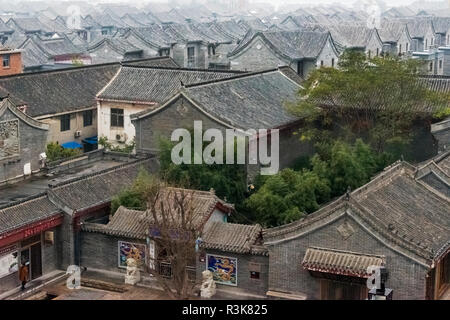 Maisons traditionnelles, Linyi, Shandong Province, China Banque D'Images