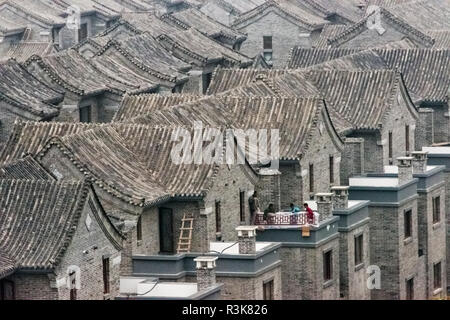 Maisons traditionnelles, Linyi, Shandong Province, China Banque D'Images