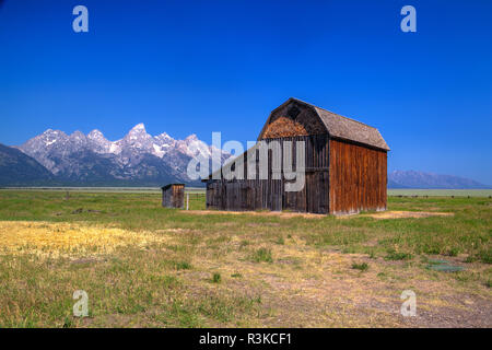 Le T. A. Moulton Barn est une grange historique dans l'intérieur de la Mormon Row Historic District à Teton County, Wyoming, United States Banque D'Images