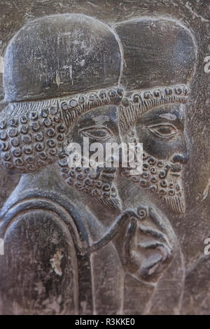 L'Iran, Téhéran, Musée National d'Iran, Procession de Xerxès frise de la ville antique de Persépolis Banque D'Images