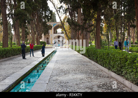 Au centre de l'Iran, Kashan, Bagh-e fin, Fin Jardin, Site du patrimoine mondial, le jardin persan traditionnel, des Fontaines Banque D'Images