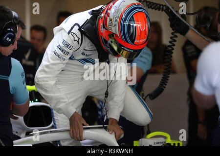 Abu Dhabi, EAU. 23 novembre, 2018. Sport Grand Prix de Formule 1 Abu Dhabi 2018 Dans le pic : Robert Kubica (POL) Williams FW41 et le développement de la réserve de crédit pilote : LaPresse/Alamy Live News Banque D'Images
