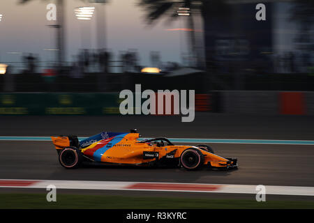 Abu Dhabi, EAU. 23 Nov 2018. Sport Grand Prix de Formule 1 Abu Dhabi 2018 Dans le pic : Fernando Alonso (ESP) McLaren MCL32 Crédit : LaPresse/Alamy Live News Banque D'Images