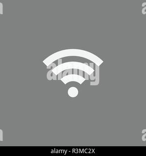 Connexion Wi-Fi au réseau local, l'icône blanche sur fond noir, vector Illustration de Vecteur