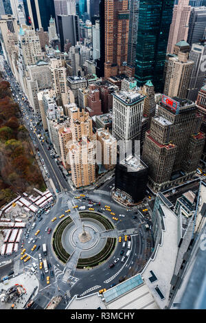 Au-dessus de Columbus Circle, New York City, NY, USA Banque D'Images