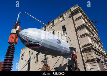 Nouvelle Zélande, île du Sud, de l'Otago, Oamaru, siège de Steampunk Steampunk, Zeppelin Banque D'Images