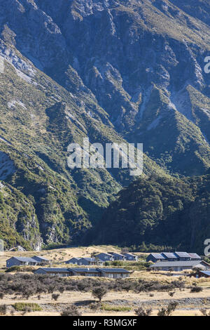 Nouvelle Zélande, île du Sud, Canterbury, Aoraki-Mt. Cook, Mt. Village Cook Banque D'Images