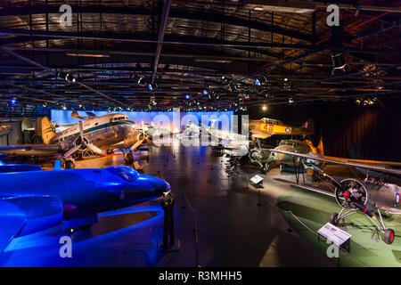 Nouvelle Zélande, île du sud, Christchurch, Royal New Zealand Air Force Museum, maquette d'intérieur Banque D'Images