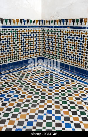 Mosaïques à El Palais Bahia, Marrakech, Maroc (Marrakech) Banque D'Images