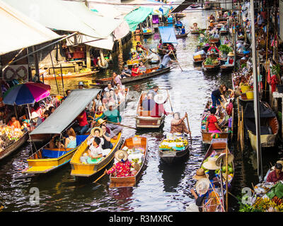 Thaïlande, Bangkok, Marché flottant de Damnoen Saduak Banque D'Images