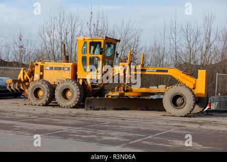 Une niveleuse Caterpillar 14G à travailler sur la construction d'FARRRS link road, qui est maintenant connu comme le grand Yorkshire façon. Banque D'Images