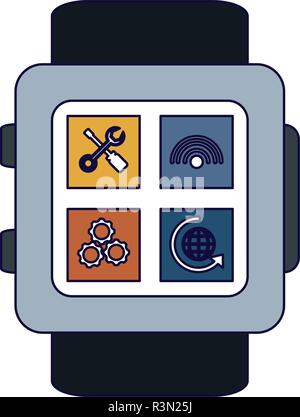 Smartwatch avec des apps Illustration de Vecteur