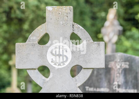 Vieux cimetière irlandais cross Banque D'Images