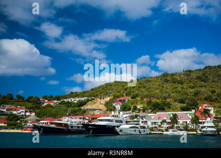 French West Indies, St-Barthelemy. Le port de Gustavia Banque D'Images