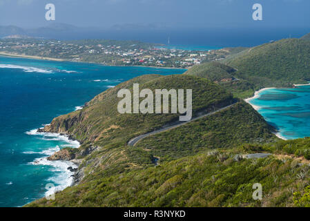 Îles Vierges britanniques, à Virgin Gorda. La baie Soldier et le sud de Virgin Gorda Banque D'Images