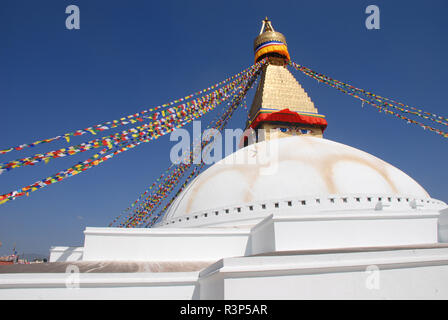 Le stupa bouddhiste à Boudhanath à Katmandou Banque D'Images