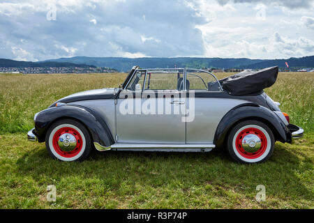 Houtaud/Bourgogne/France/Juin 2018 : gris et noir Volkswagen Beatle Parcs au Rallye automobile Oldtimer Banque D'Images