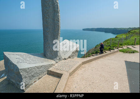 La Pointe du Hoc, Normandie, France Banque D'Images
