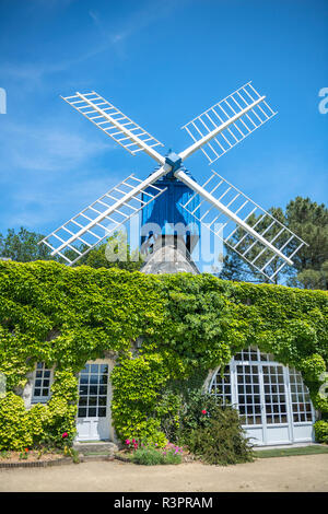 Le Moulin Bleu, Bourgueil, vallée de la Loire, France Banque D'Images
