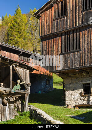 Fornsesighe Village, un exemple de l'architecture alpine d'origine locale et de la Vénétie, dans les dolomites, UNESCO World Heritage Site, Italie Banque D'Images