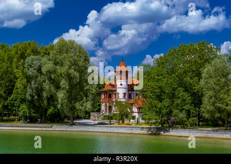 Villa Scheuermann, Kurparkschloessl au château à Herrsching am Ammersee, lac Ammer, Upper Bavaria, Bavaria, Germany, Europe Banque D'Images