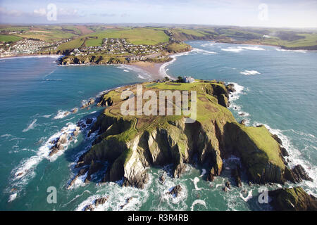 Vue aérienne de l'île de Burgh, Devon du sud Banque D'Images