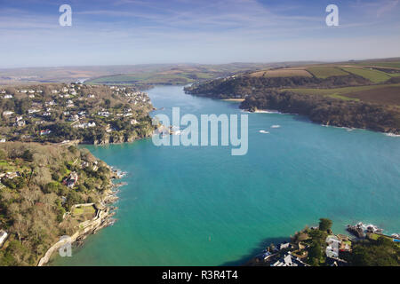 Vue aérienne de l'estuaire de Salcombe Banque D'Images